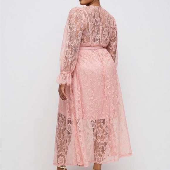 torrid Blush Pink Lace Maxi Dress with Belt - Picture 2 of 2